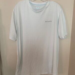 Columbia Omni Freeze Zero White Light Green Short Sleeve Performance Tee